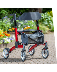 Dash Rehab Fold Down Rollator in Red Colour