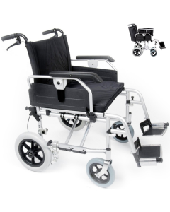 Esteem Heavy Duty Bariatric Transit Wheelchair with reinforced steel frame and attendant brakes