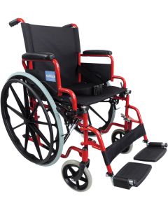 Aidapt Self Propelled Steel Transit Chair in Red – Model VA166RED