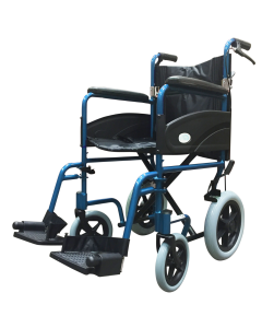 Z-Tec Mobility 601X Lightweight Folding Transit Wheelchair in Ice Blue Frame Colour