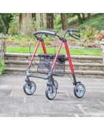 NRS Healthcare 4 Wheel Lightweight Rollator in Outdoor Dark Red - Model M87719