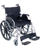 Consort Deluxe Bariatric Self Propelled Wheelchair in Silver – Heavy Duty Steel Frame, Model VA166SILVER