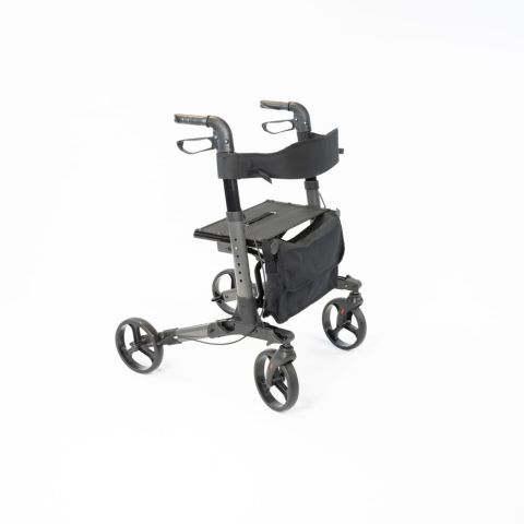 NRS Healthcare 4 Wheel Triple Fold Aluminium Rollator, lightweight folding mobility aid – Model S20744