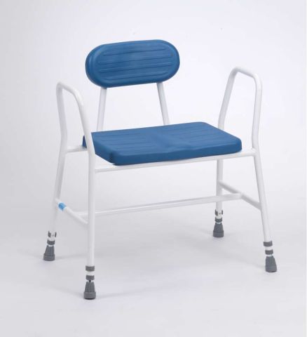 406PU Bariatric Perching Stool Tubular Arms and Padded Back
