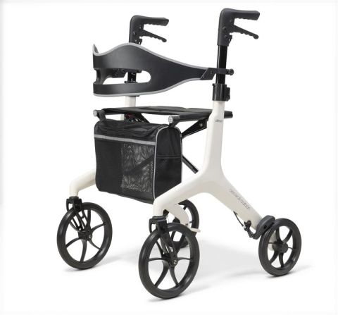 Drive DeVilbiss AeroWalk Ultra Lightweight Carbon Fibre Rollator Walker in Butter Cream Frame Colour - Model 720200040