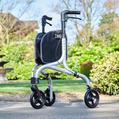 NRS Healthcare Freestyle 3 Wheel Rollator in Silver – Model P23063