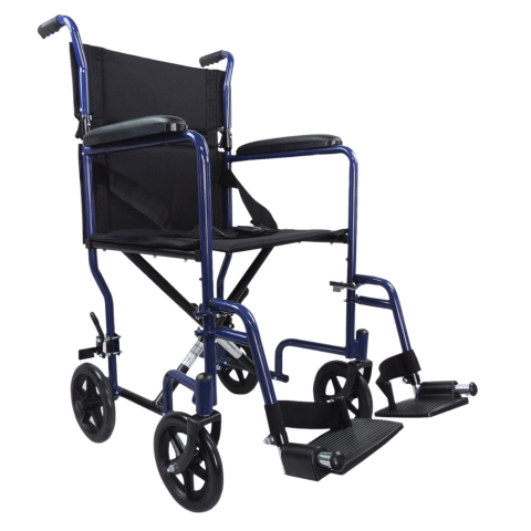 Aidapt Steel Compact Transit Chair in Blue - Model VA171BLUE
