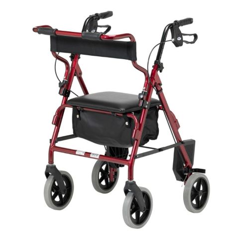 Days 2 in 1 Rollator & Transit Chair in Red Burgundy Colour