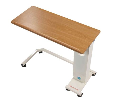 Easi Riser Adjustable Overbed Table with wheelchair base - 3013 Light Oak