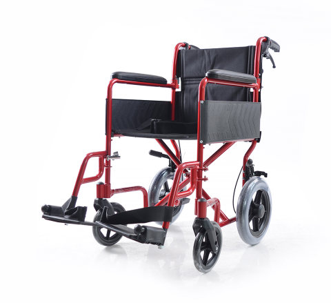 Karma I Lite Folding Travel Transit Wheelchair in Red Colour - 9095