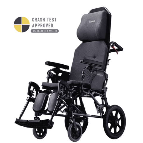Karma Mobility MVP-502 Reclining Transit Wheelchair – Lightweight, Foldable, Ergonomic Headrest, and Crash Test Approved for Safety