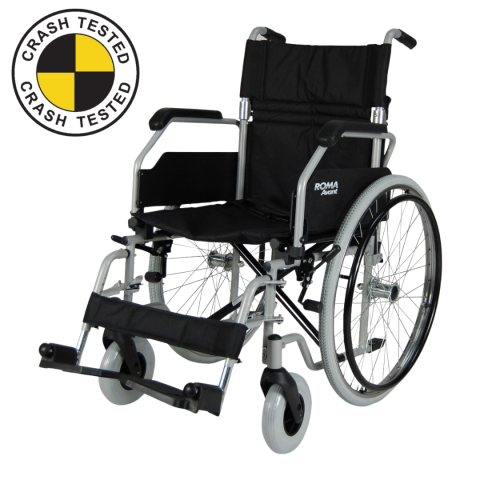 Roma Medical Avant Car Crash Tested Self Propelled Wheelchair in Silver Frame Colour - 1610