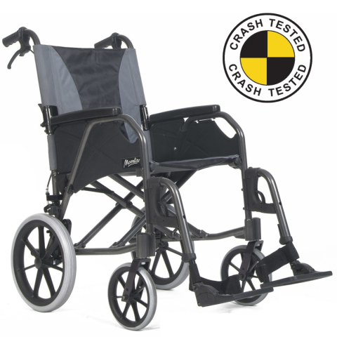 Sunrise Medical Breezy Moonlite Transit Wheelchair with Crash-Tested Logo