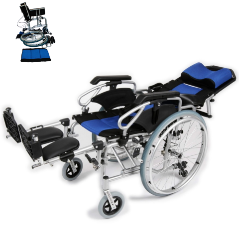 UGO Esteem Deluxe Lightweight Reclining Wheelchair - Folding Frame