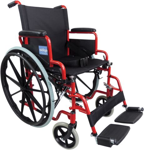 Aidapt Self Propelled Steel Transit Chair in Red – Model VA166RED