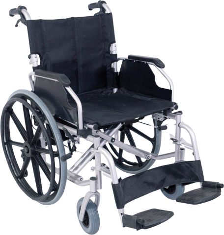 Consort Deluxe Bariatric Self Propelled Wheelchair in Silver – Heavy Duty Steel Frame, Model VA166SILVER