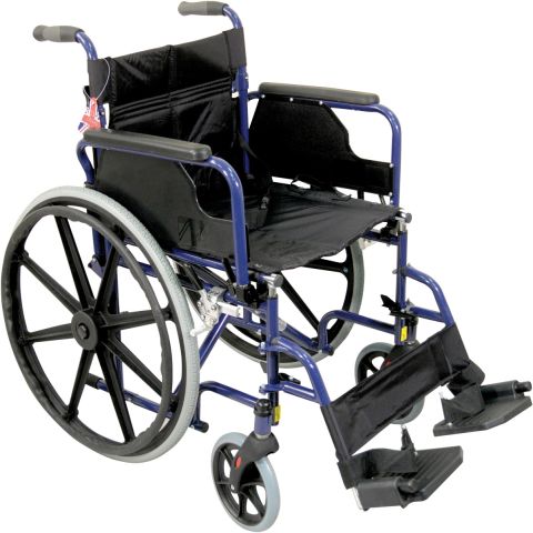 Aidapt Deluxe Self Propelled Steel Wheelchair in Blue – Model VA167BLUE