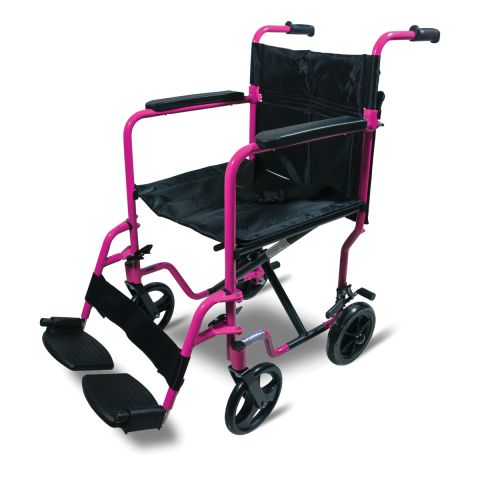 Aidapt Aluminium Compact Transit Chair in Pink – Model VA172PINK