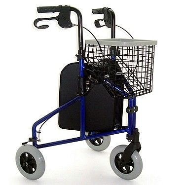 Z-Tec Folding Lightweight Tri Walker with Bag, Basket & Tray