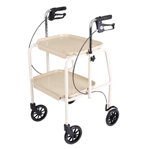 Homecraft Trolley Walker With Brakes in Beige