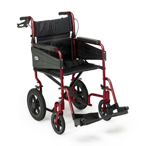 Days Escape Lite Bright Transit Wheelchair shown in ruby red