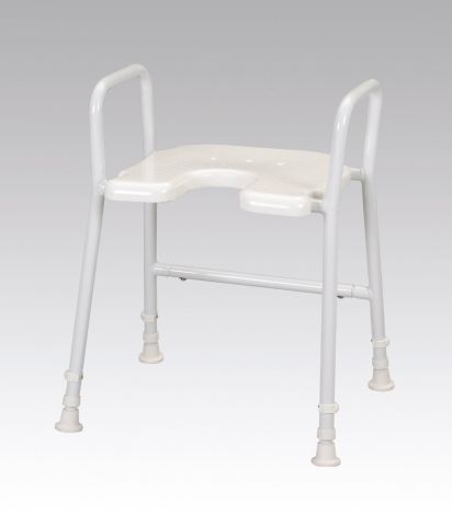 Days White Line Shower Stool with handles