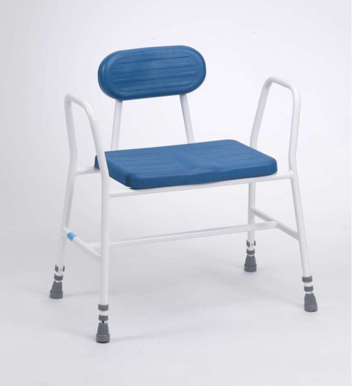 Bariatric stool on shop wheels