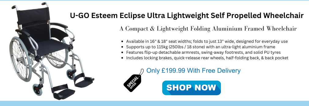 Ugo Esteem Eclipse Ultra Lightweight Folding Self Propelled Wheelchair