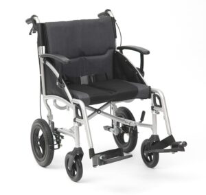 Transit wheelchair with padded and comfortable seat