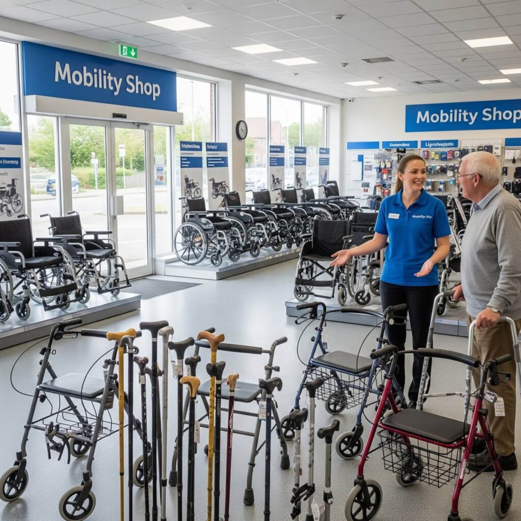 Mobility Aids Demonstration in mobility store